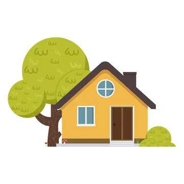 Home Isolated flat illustration vector Stockillustratie