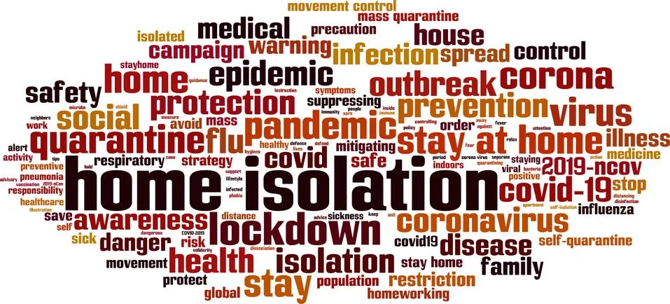 Home isolation word cloud Stock Illustration