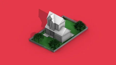 Home Isometric Animation Loop Stock Footage 115847598