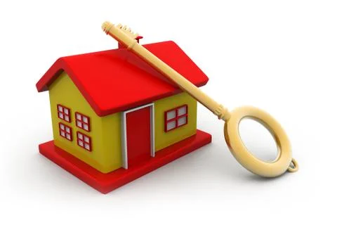 Home key concept. 3d illustration Stock Illustration
