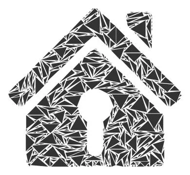 Home Keyhole Collage of Triangles Ilustración de archivo
