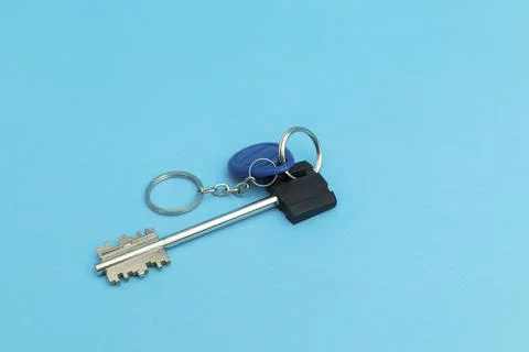 Home keys on blue background Stock Photos