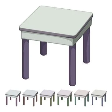 Home kid table cartoon vector graphic Stock Illustration
