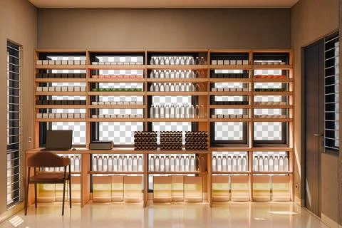 Home Kiosk Interior 3D Render Illustration Illustrazione stock