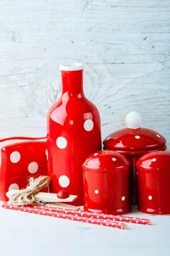 Home kitchen decor polca dots Stock Photos