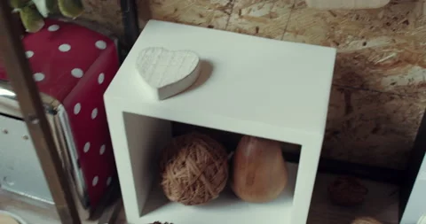 Home kitchen decor. Slow Motion. Stock Footage 144438710