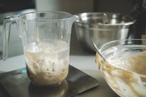 Home kitchen during baking bread Stock Photos