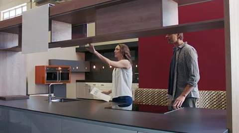 Home Kitchen showroom Video stock 60788784