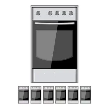 Home kitchen stove cartoon vector graphic Stock Illustration