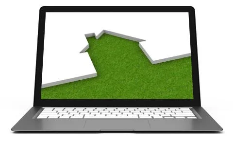 The home on a laptop Stock Illustration