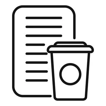 Home late work coffee cup icon outline vector. Time night energy Stock Illustration