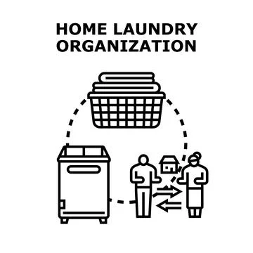 Home laundry organization system planning concept Stock Illustration