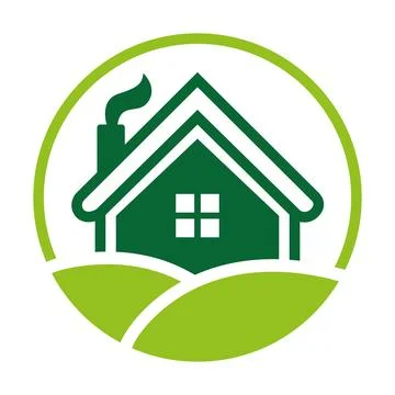 Home Leaf Circle Logo Eco Real Estate Illustrazione stock