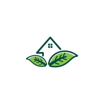 Home leaf logo design vector illustration icon element Stock Illustration