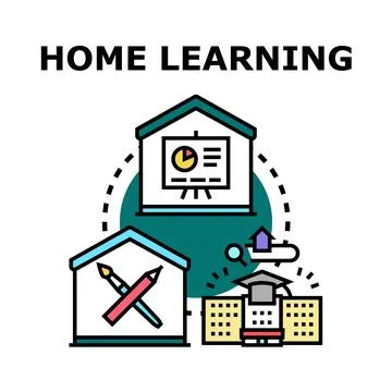 Home learning concept vector illustration for online education 스톡 일러스트