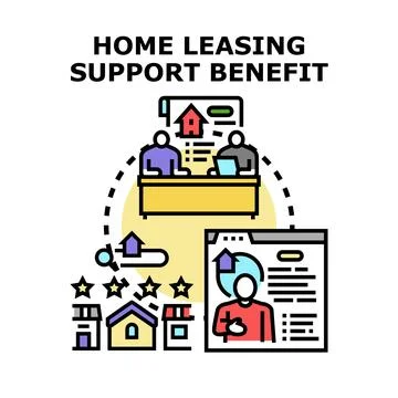 Home leasing support benefit program assistance concept 스톡 일러스트