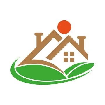 Home life logo design template Natural Real Estate building icon vector Ilustração Stock