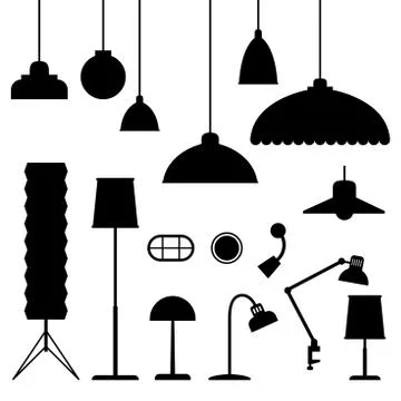 Home light silhouettes. Stock Illustration
