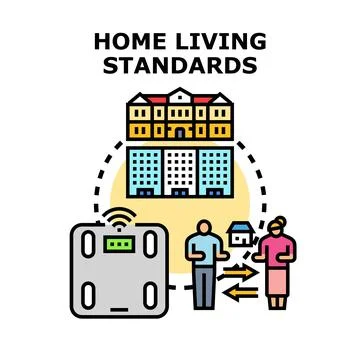 Home living standards concept vector illustration Stock Illustration