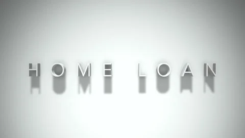 Home loan 3D title animation with shadows on a white background Stock Footage 297798113