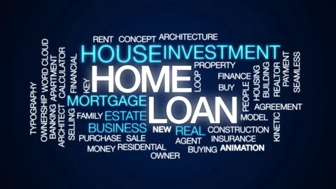 Home loan animated word cloud. Kinetic typography. Stock Footage 102726811