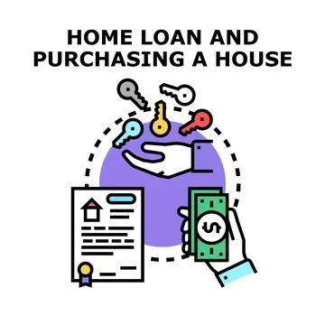 Home loan application and housing purchase concept Stock Illustration
