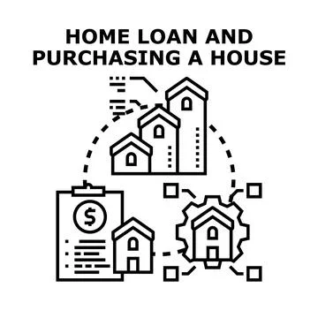 Home loan application and property purchasing process Stock Illustration