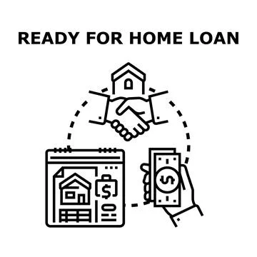 Home loan application approval process concept Stock Illustration