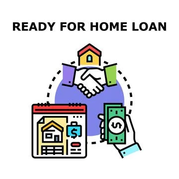 Home loan application approval process concept Stock Illustration