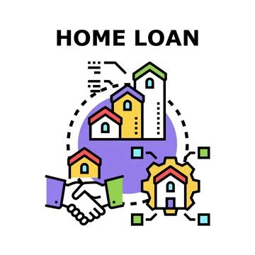 Home loan application process and mortgage financing agreement Illustration