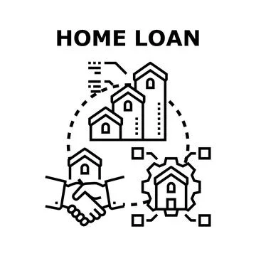 Home loan application process and mortgage financing agreement Illustration