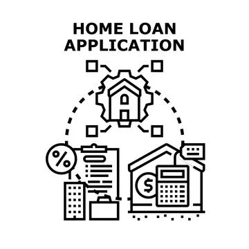 Home loan application process and financial planning Stock Illustration