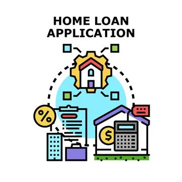 Home loan application process and financial planning Stock Illustration