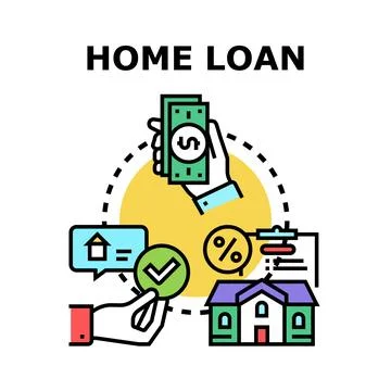 Home loan application process and housing purchase Stock Illustration