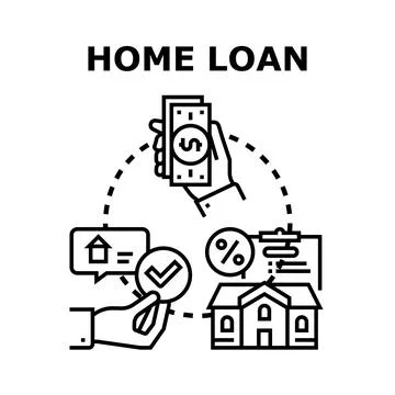 Home loan application process and housing purchase Stock Illustration