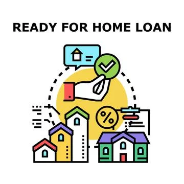 Home loan application process approval concept Stock Illustration