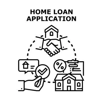 Home loan application process for property ownership Stock Illustration