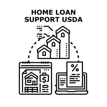Home loan application support for rural property Stock-Illustration