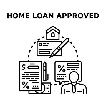 Home loan approved document signing process concept Stock Illustration