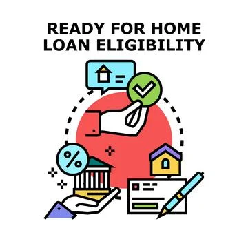 Home loan eligibility process application finance concept Stock Illustration