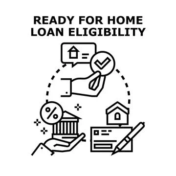 Home loan eligibility process application finance concept Stock Illustration
