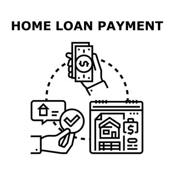 Home loan payment process managing property mortgage Ilustração Stock