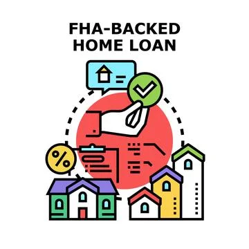 Home loan program backing real estate purchases concept Illustration