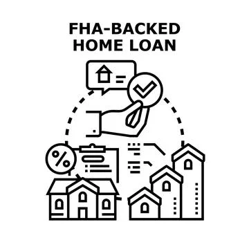 Home loan program backing real estate purchases concept Stock Illustration