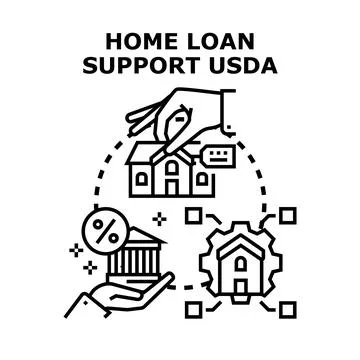 Home loan support program helping property investment Stock Illustration