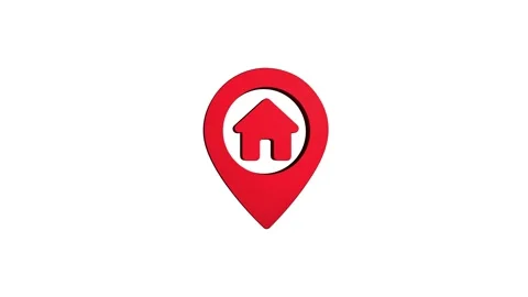 Home location 3d pin map rotating animation spinning in background Stock Footage 313513635