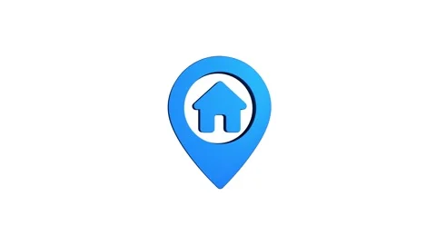 Home location 3d pin map rotating animation spinning in background Stock Footage 313513638