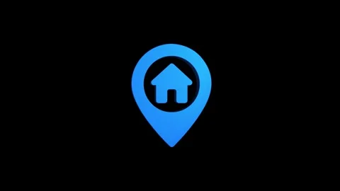 Home location 3d pin map rotating animation spinning in background Stock Footage 313513648
