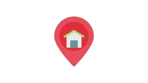 Home location icon featuring a house silhouette with a pin, indicating a sp.. Stock Footage 332988417