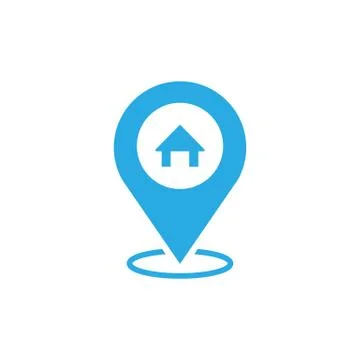 Home location. Map pin icon. Vector illustration EPS 10 Stock Illustration